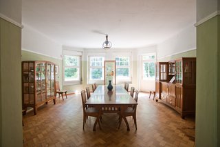 Hendy van de Velde's house, Hohe Papplin Haus in Weimar. Note the bowed out large windows, very Art Nouveau in design, that let in an abundance of natural light. Van de Velde designed the furnishings to match the shape of the room.