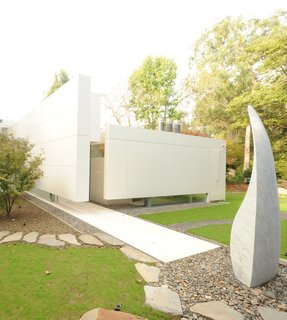 A Modern House and Studio for a Marble Sculptor - Photo 1 of 1 - At Dwell on Design, architect Michael Lehrer will take us on a virtual tour of Canyon House, the house and studio he designed for the marble sculptor Charlie Kaplan.