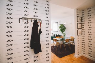 One of the best parts about having a designer is having the courage to take the leap into a bold statement. A patterned entry wallpaper let's you say "...it's perfectly alright to be jealous" - without actually having to say it. Photo by Chellise Michael Photography.