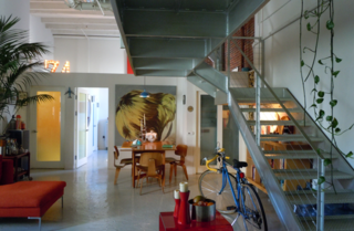 The open living area of Stuart Patterson’s penthouse residence at the Los Angeles Board of Trade Building, built in 1929.