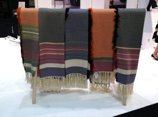 The Bunad blanket by Mandal Veveri features color ways based on Norwegian folk costumes from the 18th and 19th centuries.