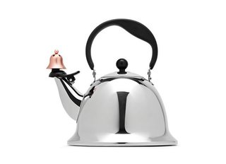 The Graves office is famous for tea kettles, the most popular of which is the Whistling Bird for Alessi. This Bells and Whistles tea kettle continues its legacy with a playful touch at the spout.