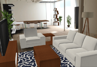 Karen Stewart wins the second place prize for her modern interior space.
