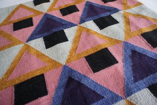 "Morgan" flatweave rug in wool and cotton, designed by Aelfie and made in India. ($195-$455)