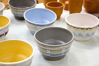 Studio Odd Matter introduced their 'Holiday Eyes' tableware collection during Sofia Design Week 2013 featuring designs inspired by traditional Bulgarian ceramics and the 'slip trailing technique' created by local artisans. As two designers living abroad, Odd Matter's team of Els Woldhek and Georgi Manassiev view these pieces as being a link to their respective home countries as well as creating an opportunity to celebrate everyday objects with fresh eyes. Photo courtesy of Odd Matter and Sofia Design Week.