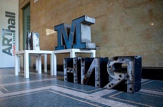 The 'New Bulgarian Typography' exhibition at Vivacom Art Hall featured twenty artists from different generations who employ traditional Cyrillic fonts and schooled methods as well as youthful experimentation with calligraphy and bold contemporary typefaces. Photo courtesy of Sofia Design Week.