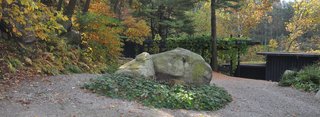 The Remarkable Home of Modernist Designer Russel Wright - Photo 9 of 9 - Inspired by Japanese landscape design practices, Wright placed this large rock in the center of Manitoga's driveway. Named the Eye of Manitoga, rocks such as these dot the property's trails. They're meant to block movement and force a moment of contemplation.