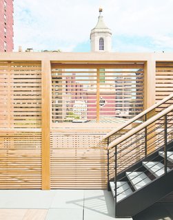The seventh-floor terrace, or "sky meadow," is at the very top of the town house.