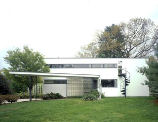 The Gropius House in Lincoln, Massachusetts, designed by Walter Gropius in 1938 after his arrival in the United States.