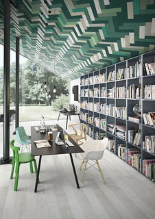 12 Creative Ways to Use Tile in Your Home - Photo 4 of 12 - The three-by-12-inch porcelain pieces are inspired by the industrial wood floors of the 1970s, but are of the moment thanks to their subtle grain pattern and versatile applications.