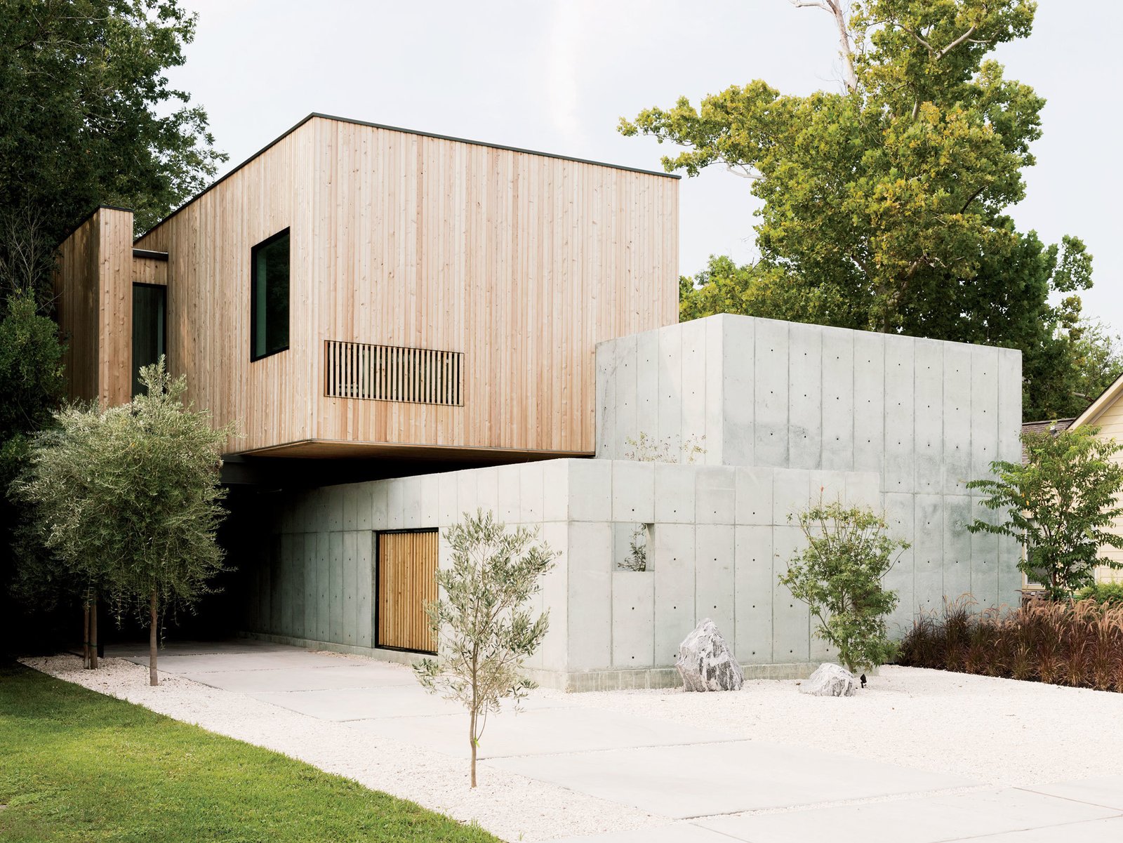 concrete box house by robertson design houston texas couple