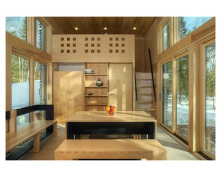 Inspired by Swiss Pritzker Prize-winning architect Peter Zumthor, the Yudchitzes designed and crafted an exquisitely precise interior. As they report, "It cost at least $100,000 to build because the materials were crafted to within .002 inches, so it’s expensive for what it is."