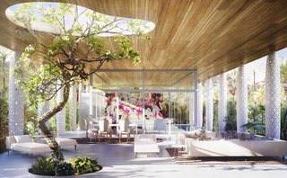 Eden by Marcel WandersNever formally trained as an architect, Wanders unveils his very first house, and it’s distinguished by its emphasis on transparency. A small portion of the space is enclosed by glass walls. The flat roof is upheld by white, ornately decorated columns.