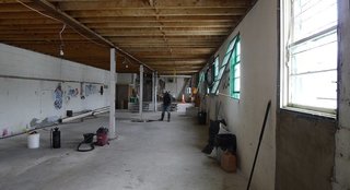 An example of a space with good bones, the original shop floor provided the designers with a blank canvas.