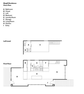 A Versatile House Fulfills All This Musician's Needs - Photo 10 of 11 - Magill Residence Floor PlanA BathroomB ClosetC LoftD BedroomE Laundry RoomF StorageG Living RoomH KitchenI Entry