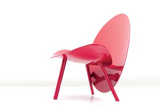 Michael Sodeau’s Halo chair, made with Hypetex carbon fiber, represented that material in the Porsche exhibition.