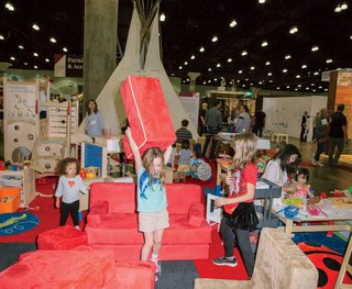 Young attendees put the Modern Family Pavilion to the test.