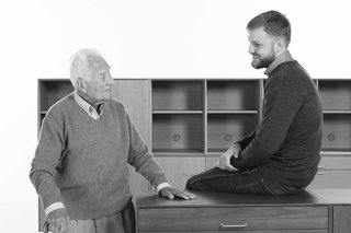Last year—at age 99—Risom collaborated with Chris Hardy on a collection with Design Within Reach, which showed at WantedDesign. The midcentury-inspired Vens (Danish for "friends") storage collection, updated by Hardy, bears the indelible mark of the old master.
