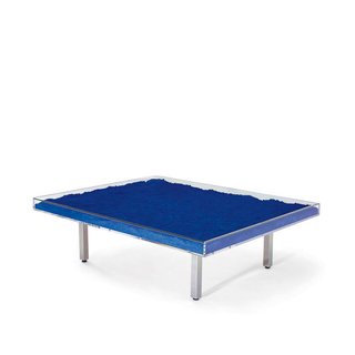 Table Bleue by Yves Klein Filled with International Klein Blue pigment, the table is among the most famous artist-designed pieces of furniture in the world. 