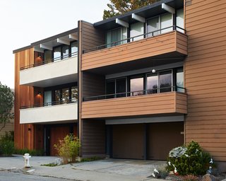 Not the Eichler Post-and-Beam Style You Know - Photo 7 of 7 - The new house, at left, still complements the neighboring unit, while introducing a clean, modern palette.