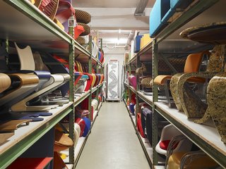 The Schaudepot offers Vitra the chance to finally share highlights of its permanent collection—including pieces from this impressive selection of cantilevered chairs, which is currently hidden in storage. © Vitra Design Museum, Florian Boehm