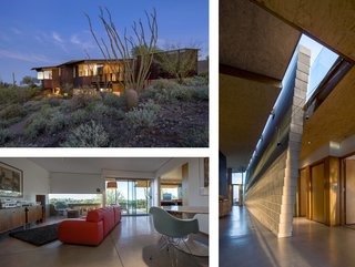 A Look Back at Our Scottsdale Home Tours - Photo 1 of 5 - This residence by Will Bruder Architects echoes its surroundings with a series of abstract, canyon-like walls and spaces that emerge as metaphoric geological gestures. Its purple-and-black patinaed copper and acid-etched metal-clad frame walls complement the undisturbed Sonoran Desert.