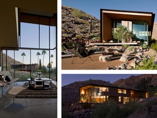 A Look Back at Our Scottsdale Home Tours - Photo 2 of 5 - With its simple shed roof and deep overhangs, this house designed by Will Bruder Architects is a sculptural form of weathered steel, copper, and glass. Located on the upper level, the entry and passage were conceived as galleries for the owners’ art collection.