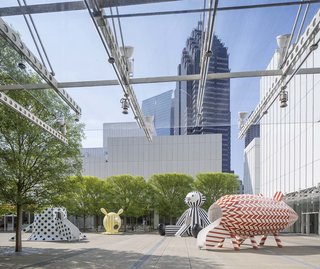 The Playground Seen Through the Eyes of Jaime Hayon - Photo 1 of 4 - Jaime Hayon designed four wooden sculptures that will adorn the High Museum of Art's outdoor plaza through November 27. 