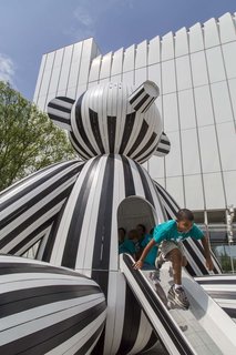 The Playground Seen Through the Eyes of Jaime Hayon - Photo 4 of 4 - Hayon typically works on a smaller scale, with furniture and product designs for brands such as Magis and Fritz Hansen. The playful shapes on view are reminiscent of the porcelain characters he has designed for Lladró.