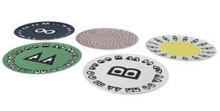 A collection of colorful plates ($5.99 each) combine graphic elements from Wondermooi characters.