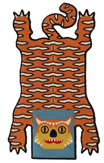 Recalling traditional Tibetan tiger rugs, the priciest piece of Van Beirendonck's collection is a $99 rug feature the Wondermooi superhero Kwade Tijger. 