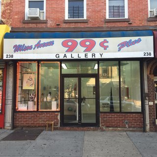 There Are No Random Knickknacks at This Dollar Store - Photo 3 of 5 - In the Brooklyn storefront, HANDJOB is located on the left and 99¢ Plus is on the right. 