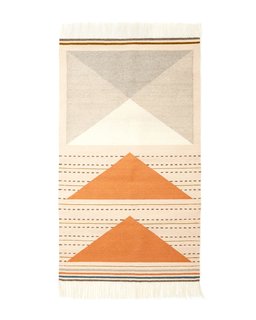 A Web Native Goes From the Screen to the Loom - Photo 1 of 5 - Named after a poem by American writer Mary Oliver, the Wild Geese rug is available in two colorways: peach (shown) and gray.