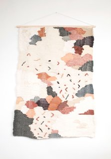 A Web Native Goes From the Screen to the Loom - Photo 4 of 5 - Berks created the Georgia wall hanging, made with natural fibers, by freeform weaving a collage of varying textures and visual motifs.