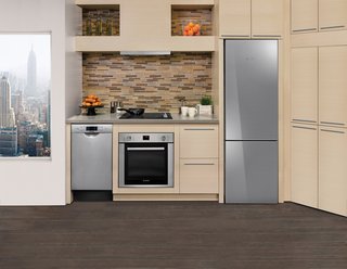 Bosch's compact kitchen line, which includes an electric and gas cooktop, wall oven, and refrigerator, as well as an 18" dishwasher, is particularly well-suited for city apartments and secondary hangouts, like basements and guesthouses.
