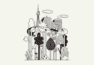 A Park
Rises in the Shadow
of a Toronto Highway - Photo 1 of 1 -