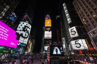 Times Squares Transforms Into a Surreal Fish Tank at Night - Photo 2 of 6 - Surrounding the main area of Times Square, the animation begins with a countdown. 