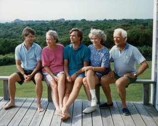 Jens Risom’s Family Reflects on the Danish Modern Giant at 100 - Photo 2 of 2 - Jens Risom’s 100th birthday in May 2016 inspired many tributes to his remarkable career by admirers and family. He is pictured here in a photo taken in the 1990s on Block Island, Rhode Island, with his four children, from left: Tom, Helen, Sven, and Peggy. Jens passed away December 9, 2016.