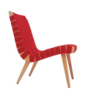Jens Risom’s Family Reflects on the Danish Modern Giant at 100 - Photo 1 of 2 - The lounge chair Risom designed for Knoll in 1943, at the height of wartime rationing, used discarded parachute straps for its webbing. When Knoll reintroduced it in 1994, Risom gave a number of the chairs to family members