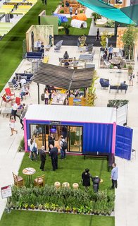 Rows of booths and hangouts presented attendees with points of discovery in the Dwell Outdoor section, which measured more than 30,000 square feet.