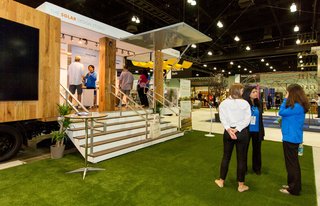 The Silicon Valley firm SunPower set up a walk-in experience to educate visitors about their sleek photovoltaic panels.