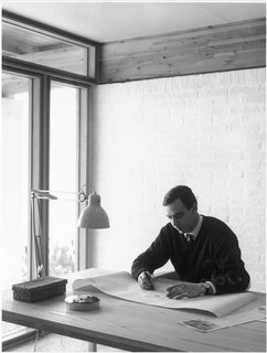 Want to work like the master? The designer's set up included the PK11 armchair paired with the PK55 table. 