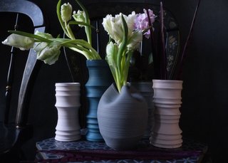WantedDesign Holiday Market 2016 - Photo 4 of 6 - Collection of porcelain vases from Wrenlab Ceramics.