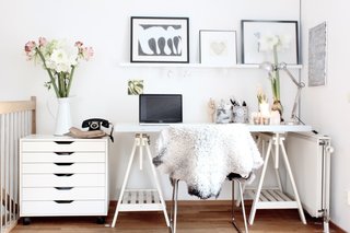 Small nooks and corners can provide office space when working on a limited budget. 