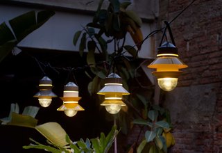 Marset’s Santorini lights were designed by Sputnik Estudio. Available in white, gray, or mustard, the outdoor lamps are inspired by fishing boat lanterns and can be customized for your space—including how many shades to place on the diffuser, the order, position, and direction.