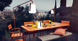 Designed by Tristan Lohner, the Balad Lamp is available in seven bold colors. It can be turned into an outdoor floor lamp by attaching it to a stand that you can purchase in a coordinating color.