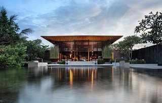 Designed, owned, and operated by Singaporean architect Soo K. Chan and his wife Ling Fu, Soori Bali’s 48 contemporary villas are sustainably-built with stones sourced from nearby quarries. The decor features ceramic and terra-cotta pieces made by Balinese artisans. 