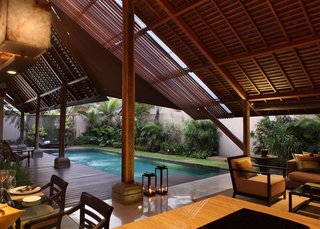 Tucked away in the coastal village of Canggu, Ametis Villa offers three different styles of villas that each come with their own kitchen, private pool, and a lush tropical garden.