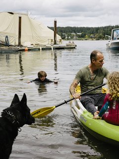 An Eclectic Pacific Northwest Cottage - Photo 10 of 13 - A dock on the property makes for easy access to kayaking.