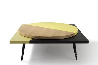 Lazy Susan </p><p> Maison Dada of Shanghai reimagined the traditional Chinese table with fixed <br>and rotating tops in different tones, textures, and patterns. maisondada.com
